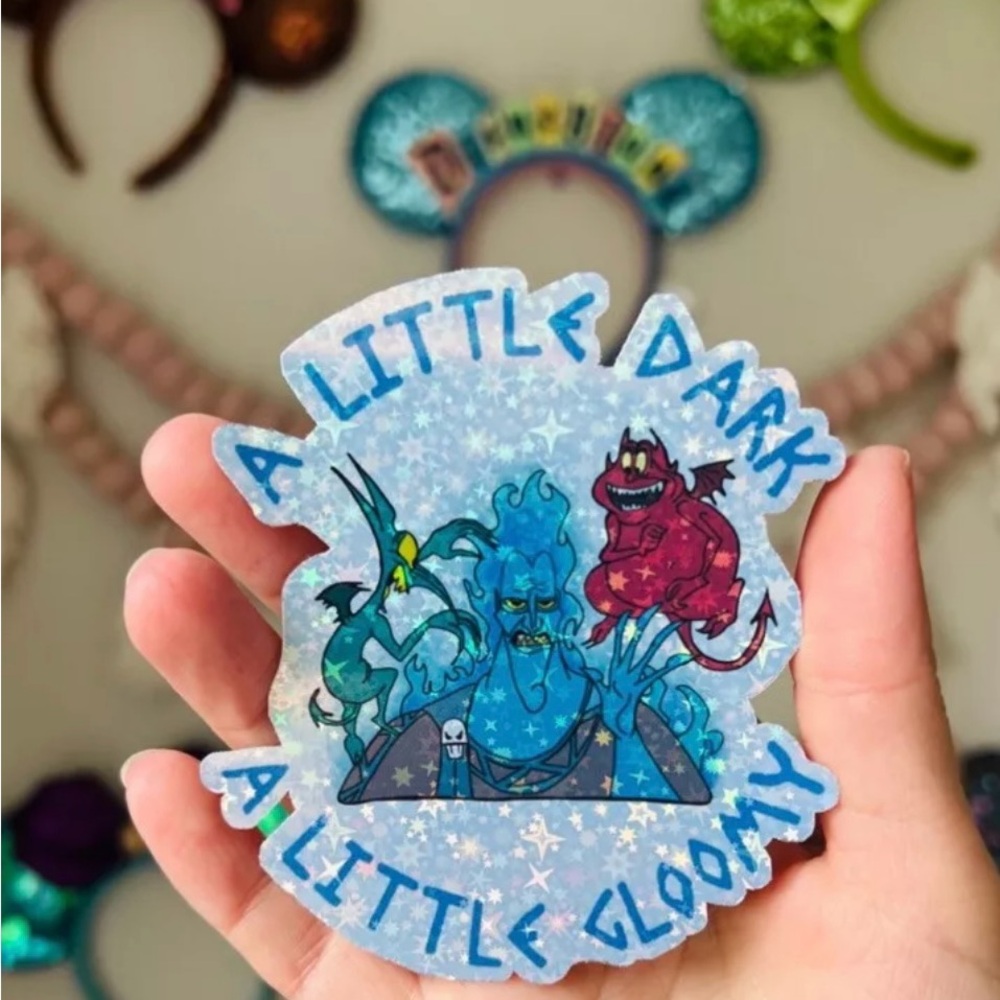 Hades Hercules pain in panic holographic glitter sticker